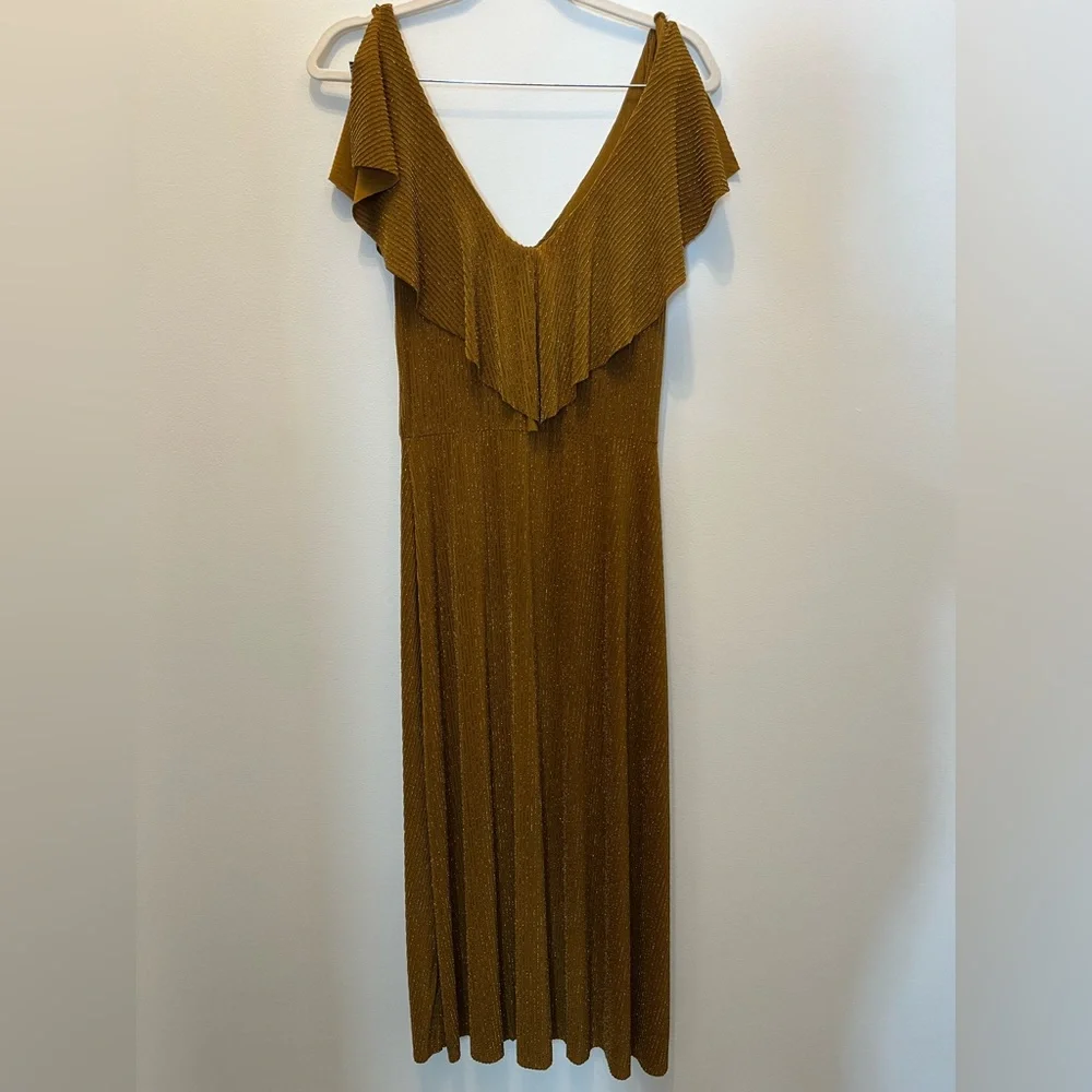 Zara Gold Midi Dress - Picture 3 of 9